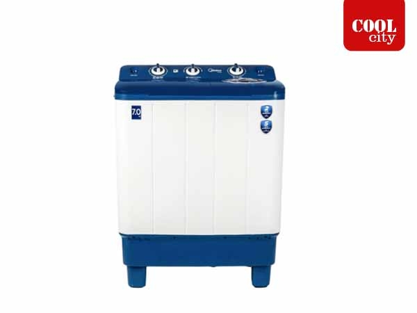 Midea 7 kg Semi Automatic Top Load Washing Machine, Blue White